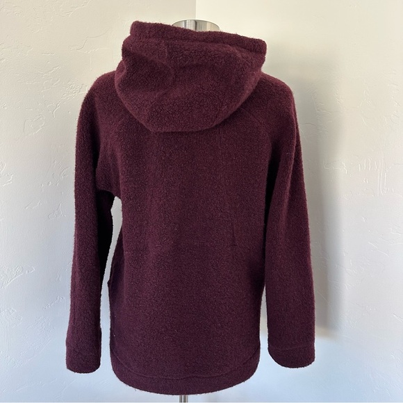 Lululemon wool sherpa hooded zip up Plush in Deep Burgundy Jacket Sz M - Picture 8 of 11